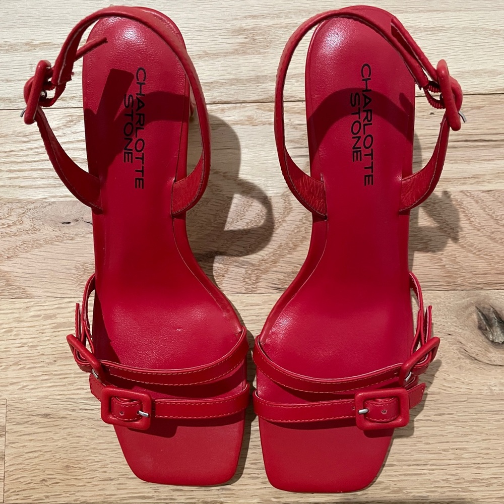 Charlotte Stone Red Strap Sandal